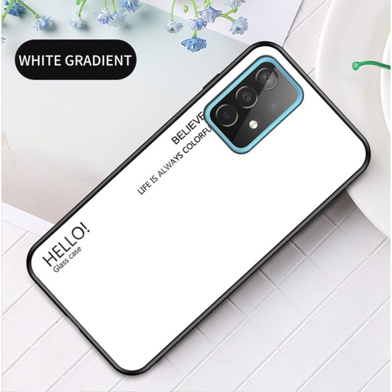 Etui Samsung Galaxy A52 4G / A52 5G Biały Czarny Witam Szkło Hartowane Etui Ochronne