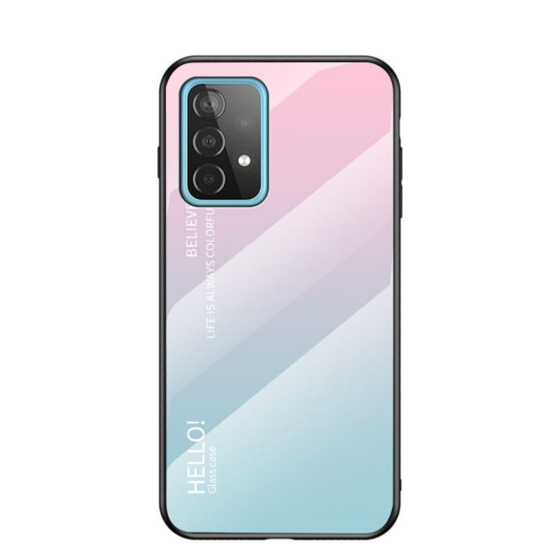 Etui Samsung Galaxy A52 4G / A52 5G Biały Czarny Witam Szkło Hartowane Etui Ochronne