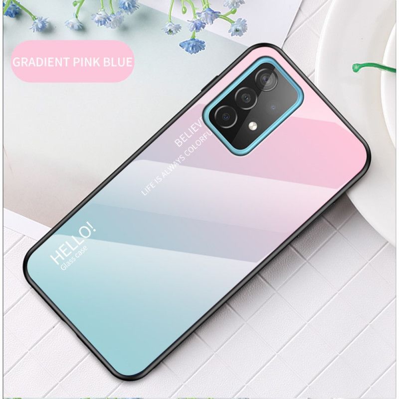 Etui Samsung Galaxy A52 4G / A52 5G Biały Czarny Witam Szkło Hartowane Etui Ochronne