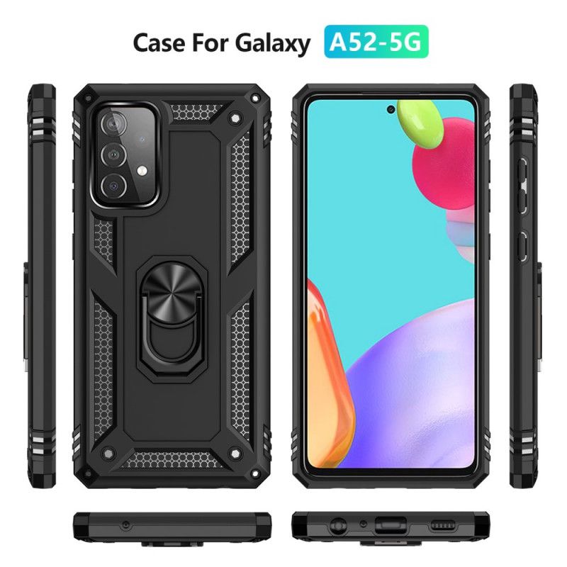 Etui Samsung Galaxy A52 4G / A52 5G Czerwony Czarny Pierścień Premium Etui Ochronne