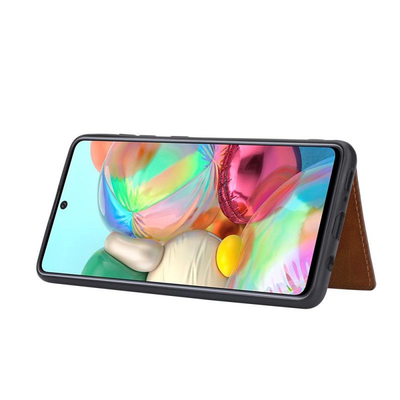 Etui Samsung Galaxy A52 4G / A52 5G Czerwony Czarny Uchwyt Na Kartę Obsługi Zestawu Głośnomówiącego