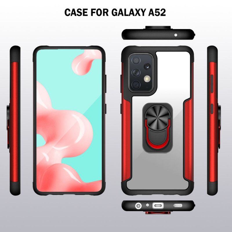 Etui Samsung Galaxy A52 4G / A52 5G Czerwony Czarny Wspornik Pierścieniowy