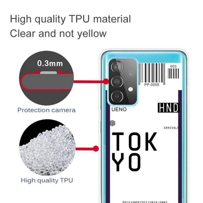 Etui Samsung Galaxy A52 4G / A52 5G Granatowy Czarny Karta Pokładowa Tokio