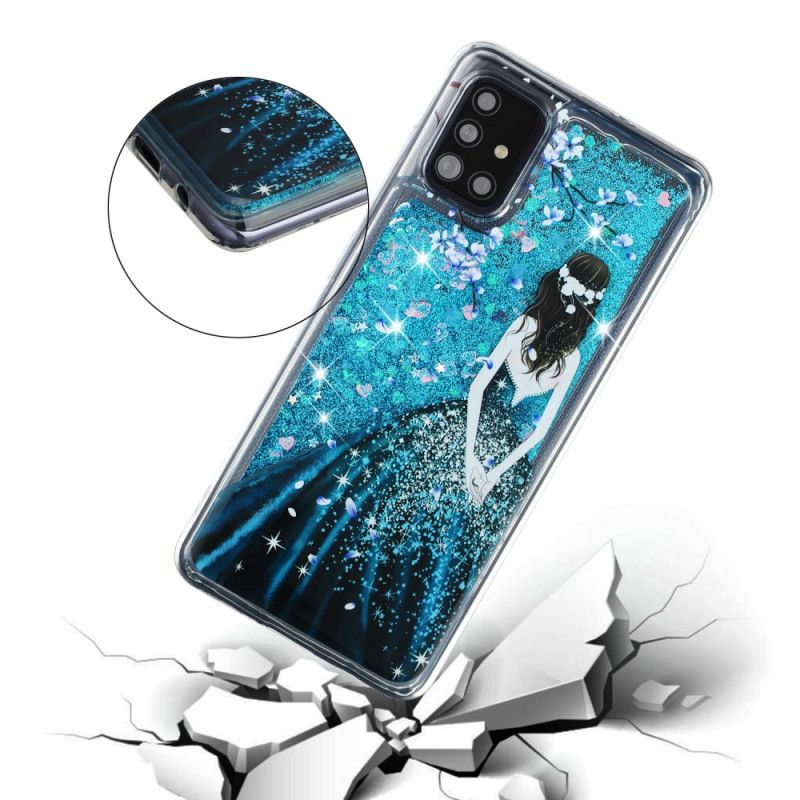 Etui Samsung Galaxy A52 4G / A52 5G Kobieta Z Brokatem