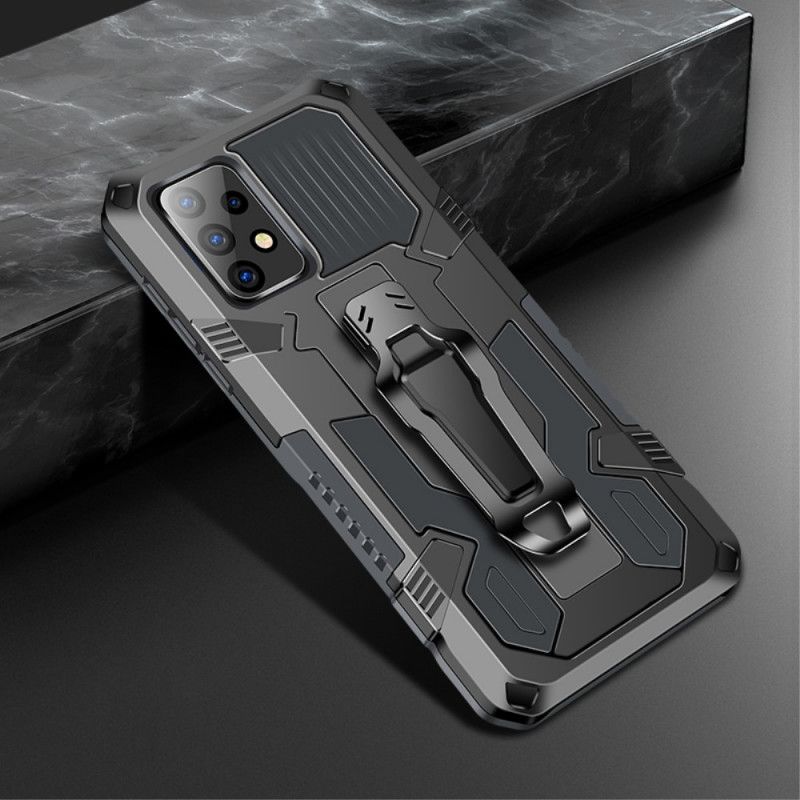 Etui Samsung Galaxy A52 4G / A52 5G Szary Czarny Zdejmowany Uchwyt Na Klips Etui Ochronne