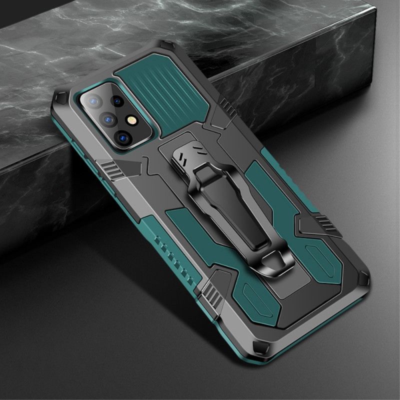 Etui Samsung Galaxy A52 4G / A52 5G Szary Czarny Zdejmowany Uchwyt Na Klips Etui Ochronne