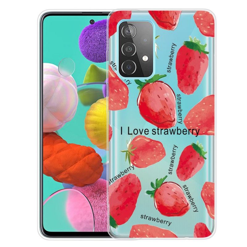 Etui Samsung Galaxy A52 4G / A52 5G Truskawki / Kocham Truskawki