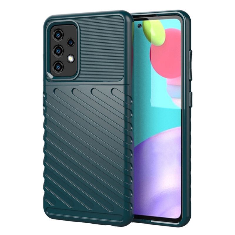 Etui Samsung Galaxy A52 4G / A52 5G Zielony Czarny Seria Grzmotów