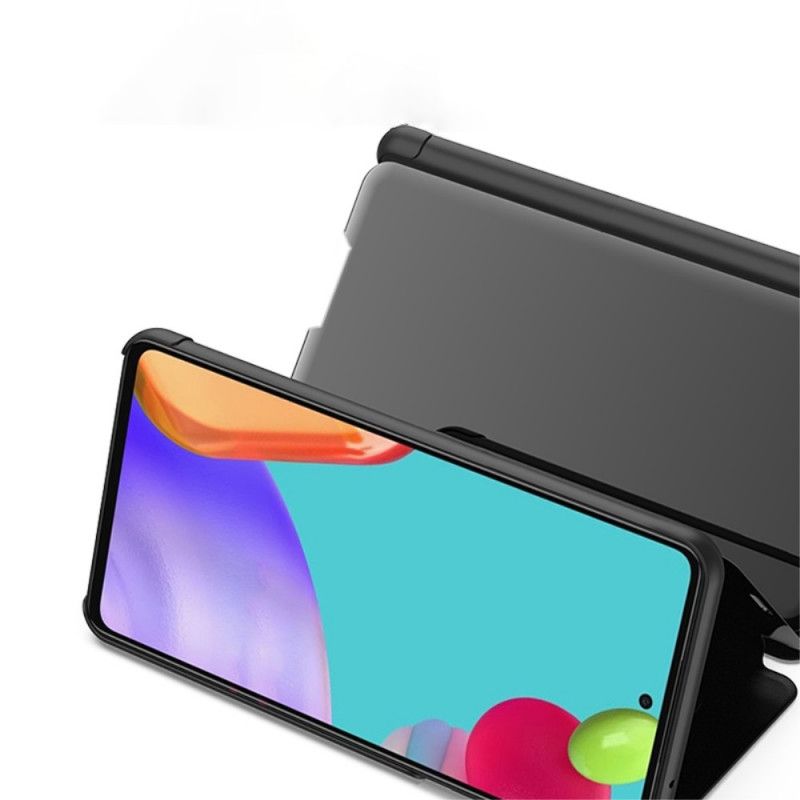 Flip Kotelot Samsung Galaxy A52 4G / A52 5G Biały Czarny Lustro Etui Ochronne