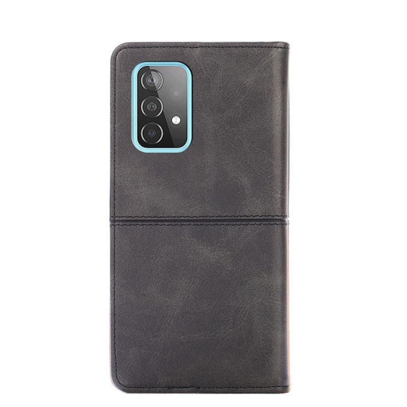 Flip Kotelot Samsung Galaxy A52 4G / A52 5G Czerwony Czarny Styl Couture Ze Skóry Etui Ochronne