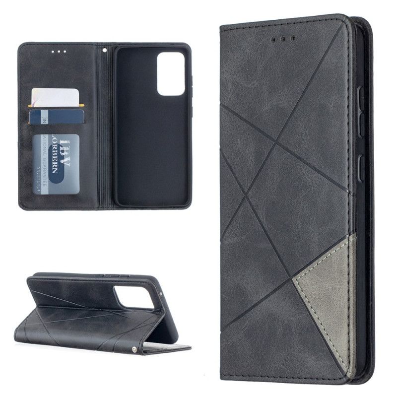 Flip Kotelot Samsung Galaxy A52 4G / A52 5G Szary Czarny Styl Artysty Etui Ochronne