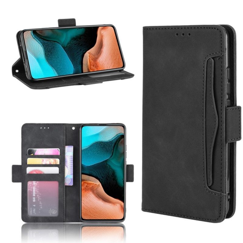 Etui Folio Xiaomi Poco F2 Pro Czerwony Czarny Multikarta Pierwszej Klasy Etui Ochronne