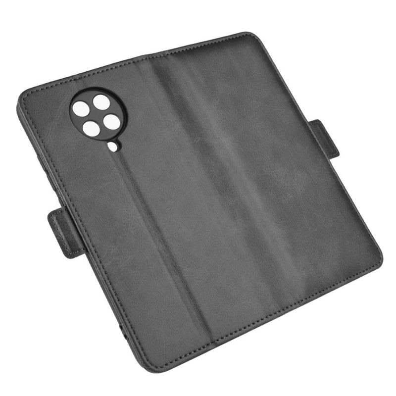 Etui Folio Xiaomi Poco F2 Pro Granatowy Czerwony Podwójna Klapa Etui Ochronne