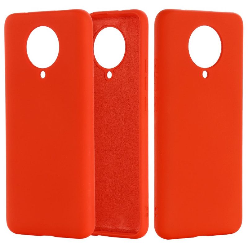 Etui Xiaomi Poco F2 Pro Czerwony Czarny Wersja Z Płynnego Silikonu Etui Ochronne