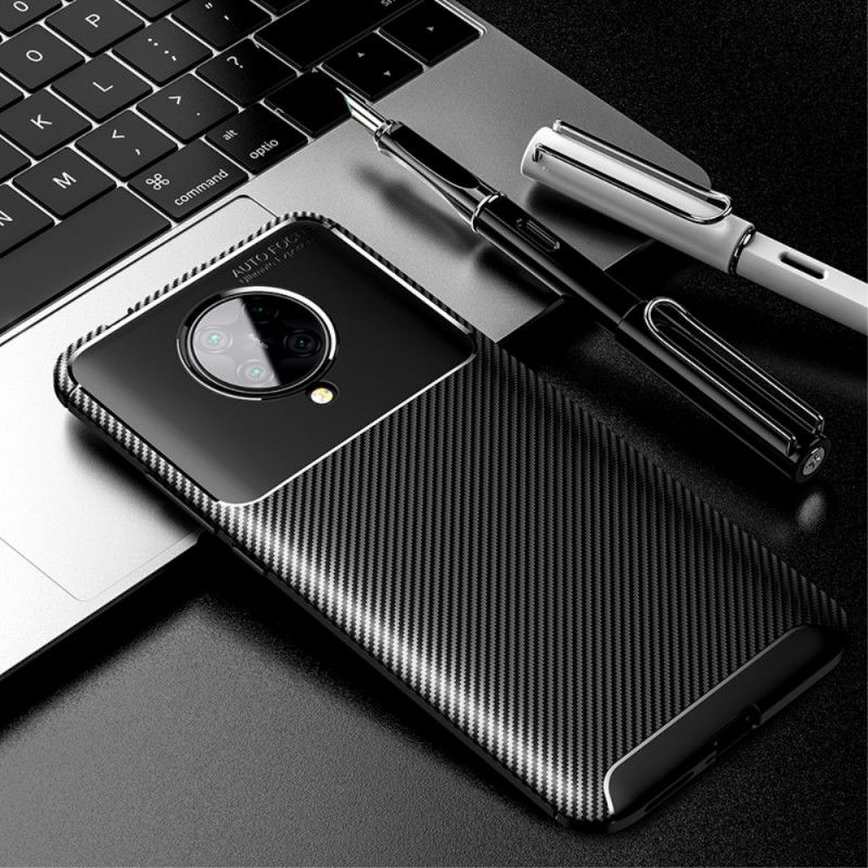 Etui Xiaomi Poco F2 Pro Granatowy Czarny Elastyczne Włókno Węglowe