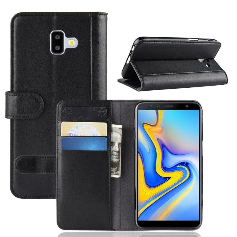 Etui Folio Samsung Galaxy J6 Plus Brązowy Czarny Dwoina Skóry Etui Ochronne