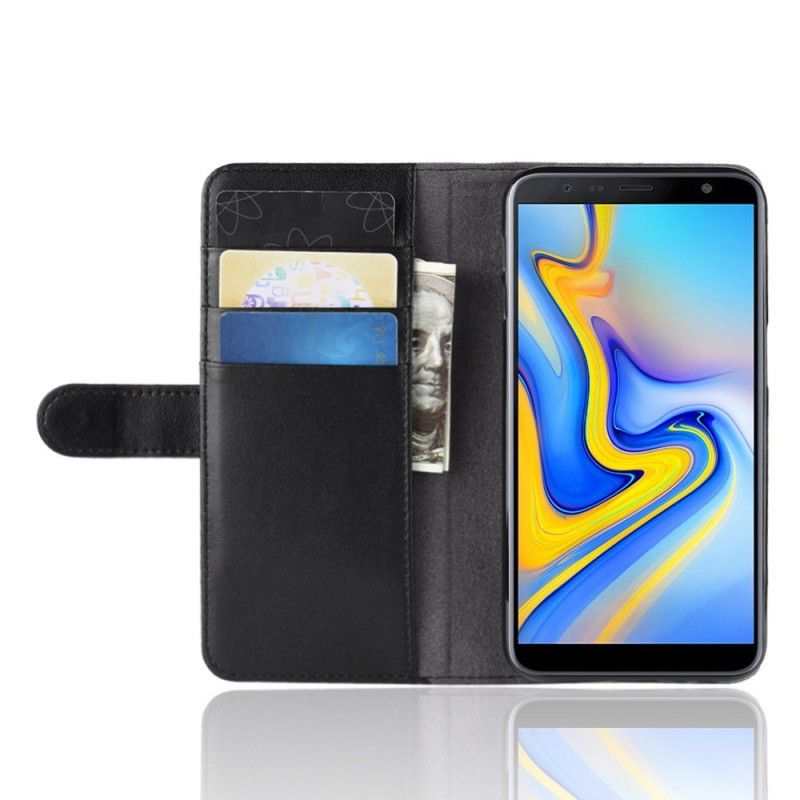 Etui Folio Samsung Galaxy J6 Plus Brązowy Czarny Dwoina Skóry Etui Ochronne