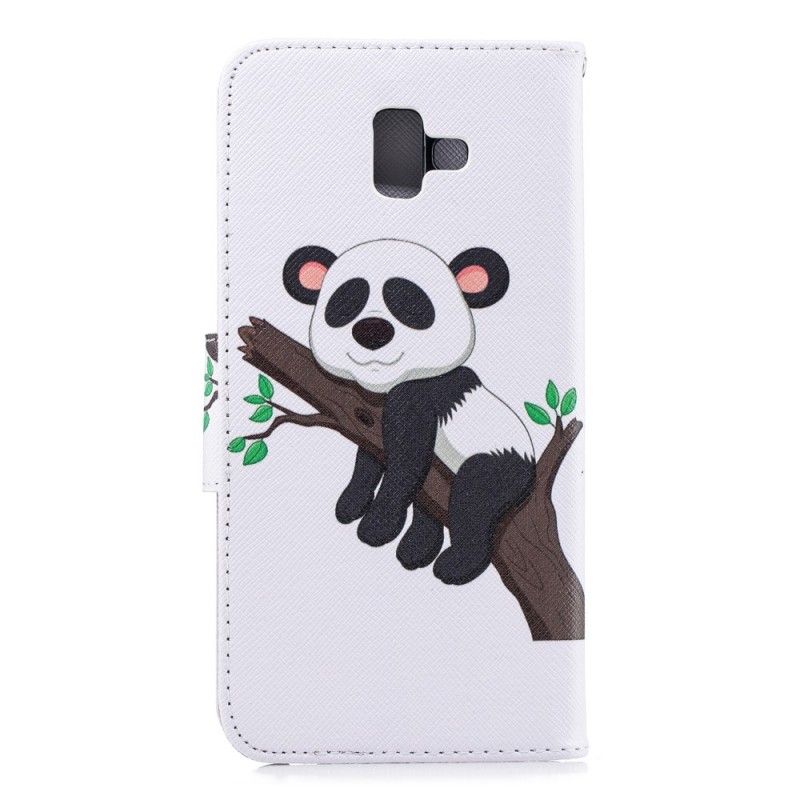 Etui Folio Samsung Galaxy J6 Plus Leniwa Panda Etui Ochronne