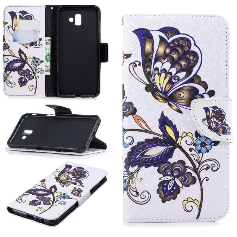 Etui Folio Samsung Galaxy J6 Plus Tatuaż Motyla Etui Ochronne