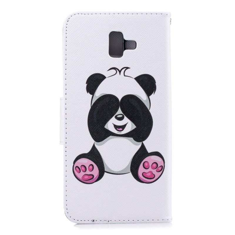 Etui Folio Samsung Galaxy J6 Plus Zabawna Panda Etui Ochronne