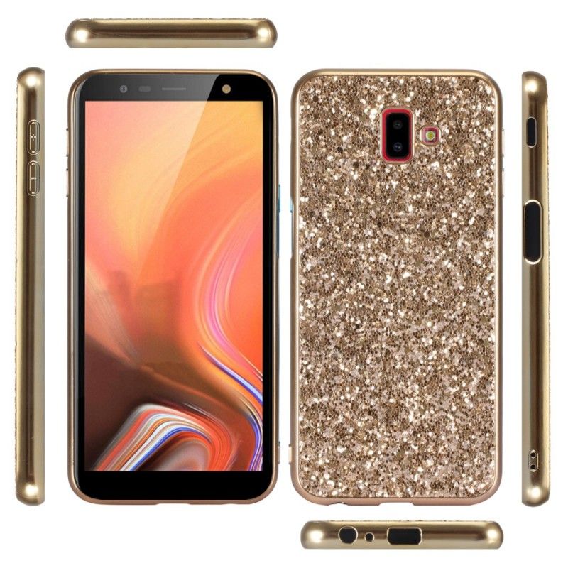 Futerały Samsung Galaxy J6 Plus Jasnoniebieski Czerwony Etui na Telefon Ja Jestem Brokatem