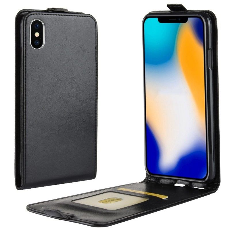 Etui Folio iPhone XS Max Biały Czarny Składane Etui Ochronne