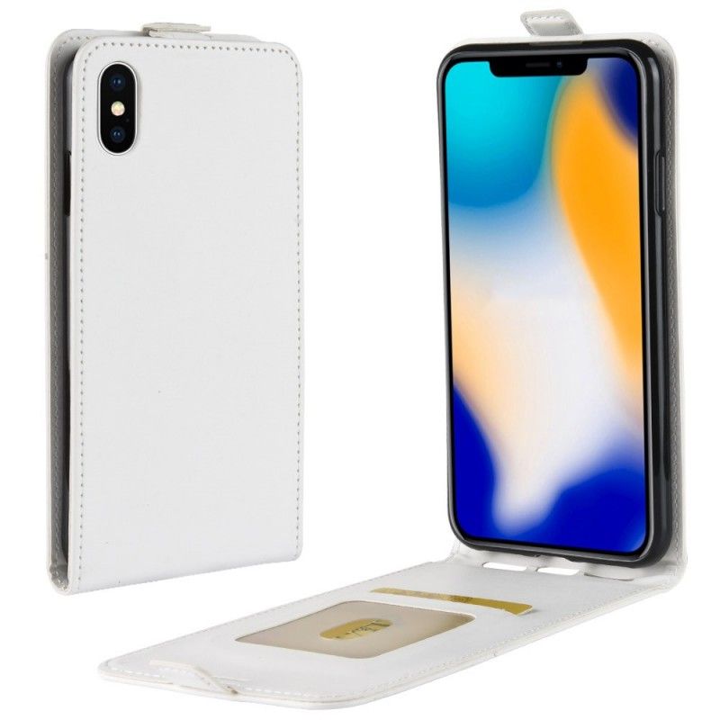 Etui Folio iPhone XS Max Biały Czarny Składane Etui Ochronne