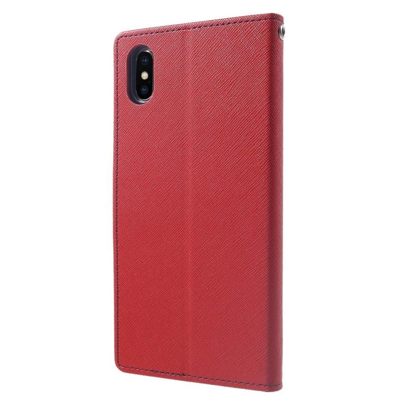 Etui Folio iPhone XS Max Czerwony Czarny Dwukolorowa Rtęć