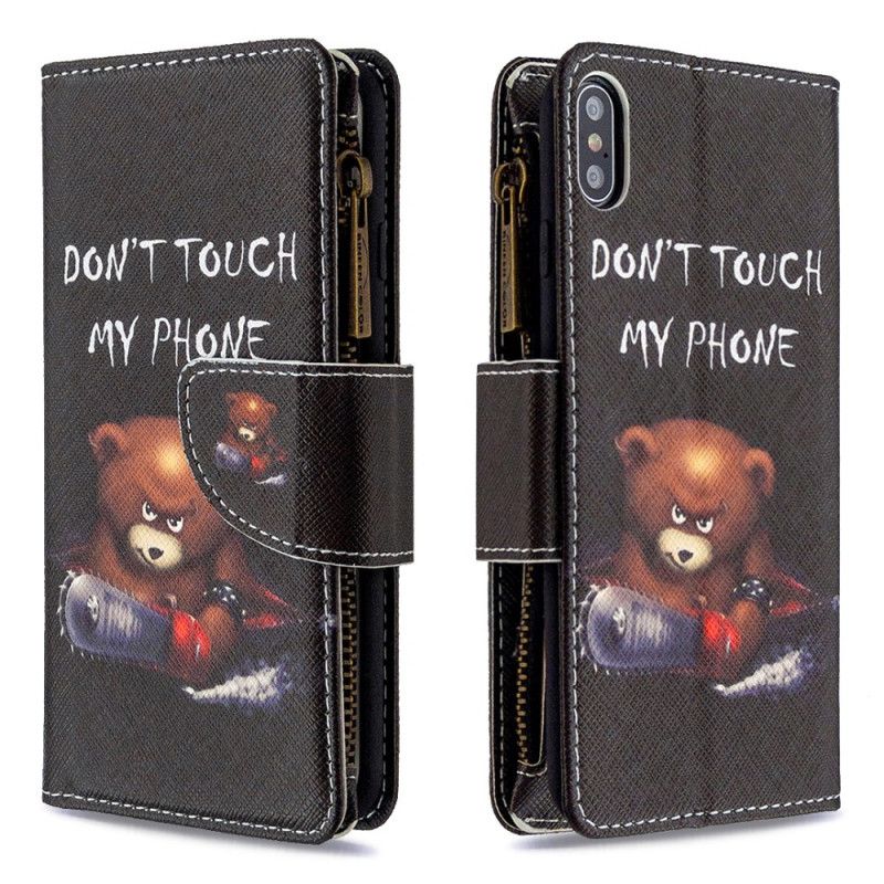 Etui Folio iPhone XS Max Kieszeń Zapinana Na Zamek Błyskawiczny