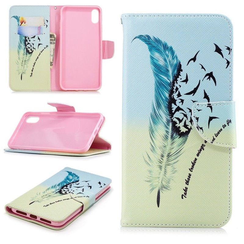 Etui Folio iPhone XS Max Naucz Się Latać Etui Ochronne