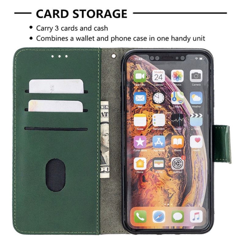 Etui Folio iPhone XS Max Szary Czarny Klasyczny Efekt Skóry Krokodyla Etui Ochronne