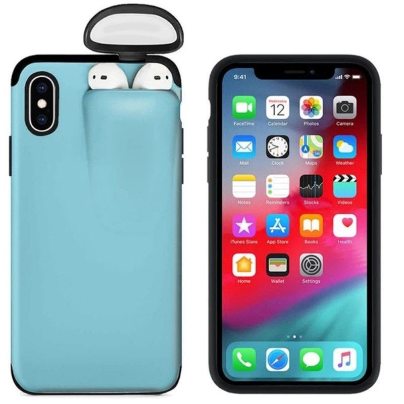 Etui iPhone XS Max Biały Czarny Etui Airpods 2 W 1 Etui Ochronne