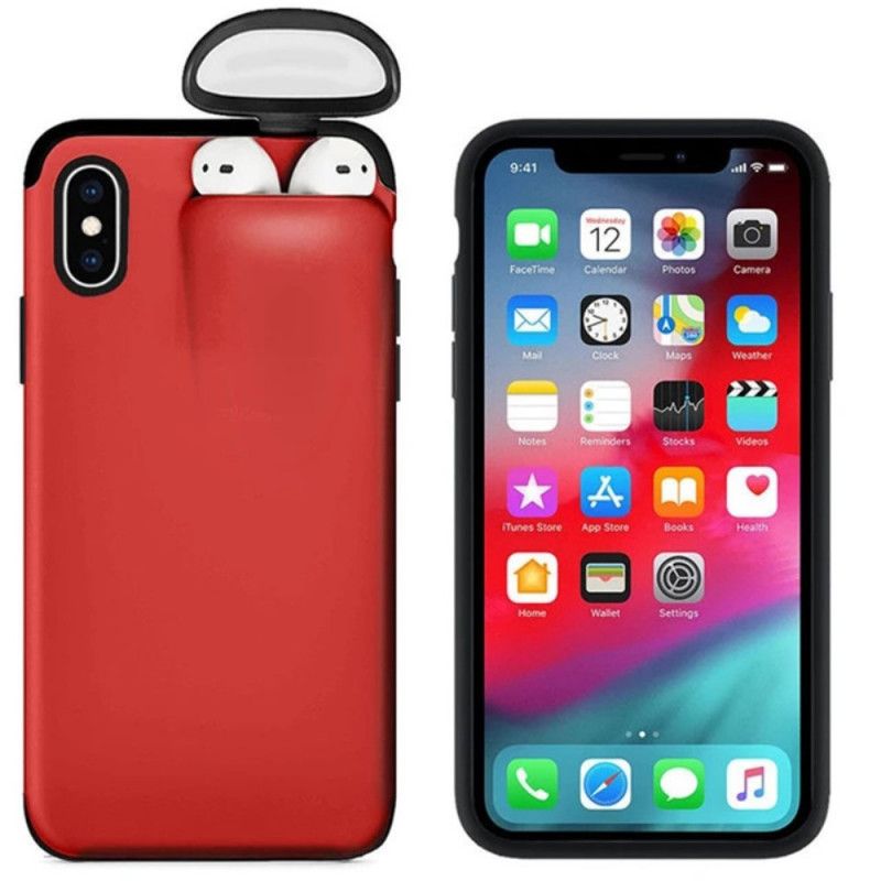 Etui iPhone XS Max Biały Czarny Etui Airpods 2 W 1 Etui Ochronne