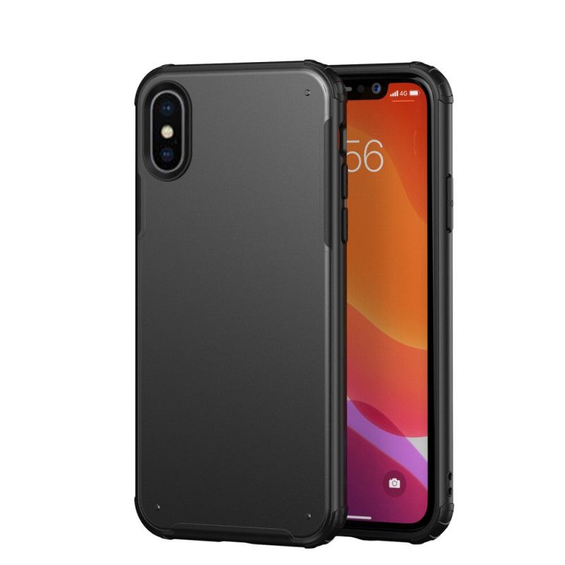 Etui iPhone XS Max Biały Czarny Matowa Hybryda Etui Ochronne