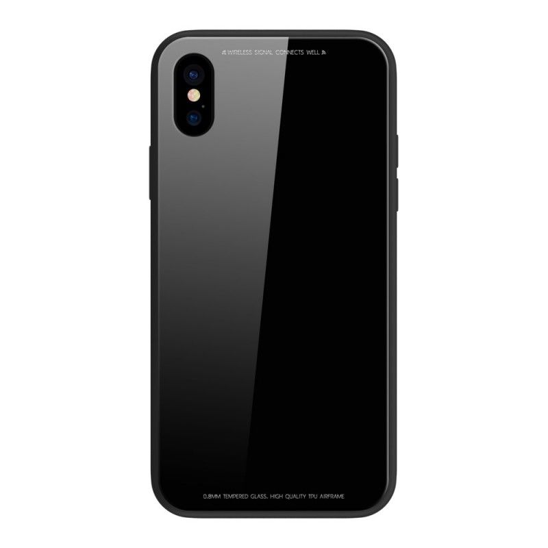 Etui iPhone XS Max Biały Czarny Połysk Sulada