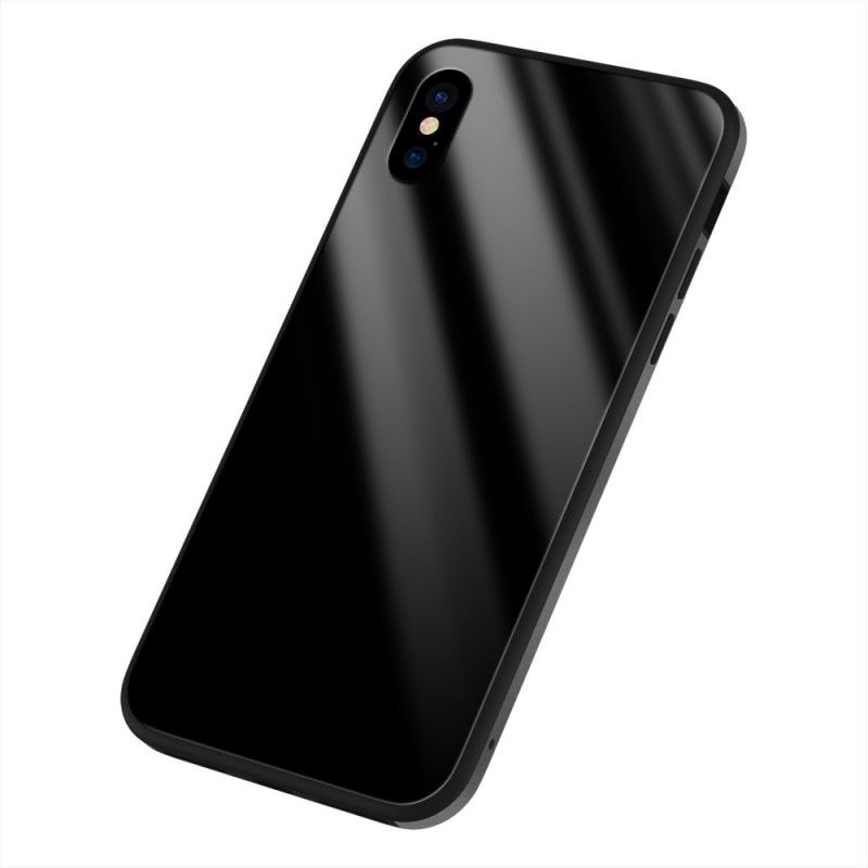 Etui iPhone XS Max Biały Czarny Połysk Sulada