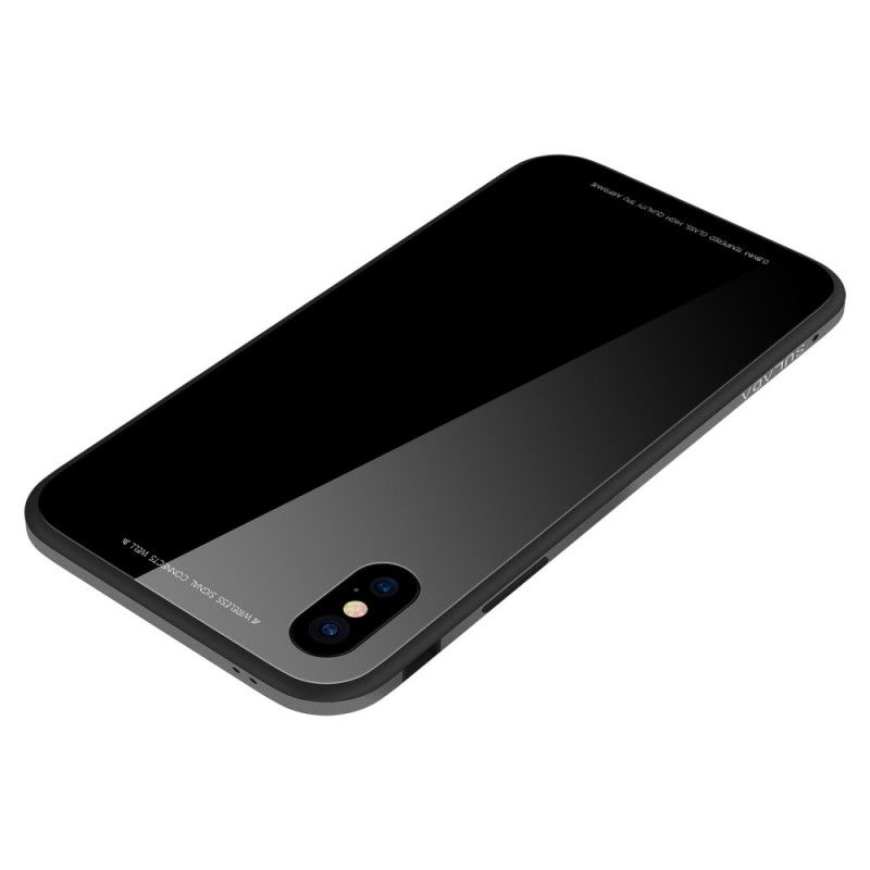 Etui iPhone XS Max Biały Czarny Połysk Sulada