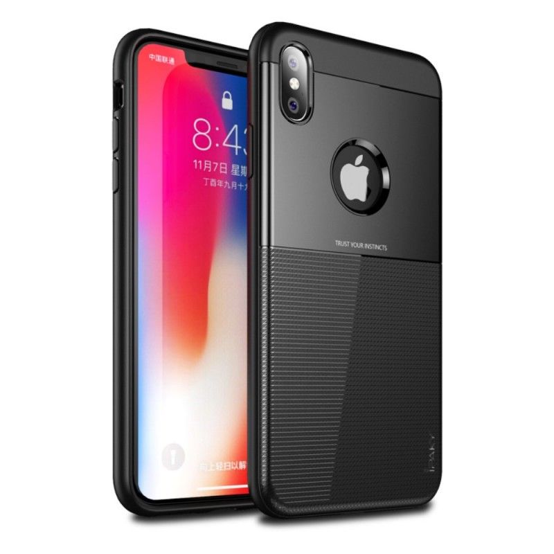 Etui iPhone XS Max Brązowy Czarny Antypoślizgowa Hybryda Ipaky Etui Ochronne