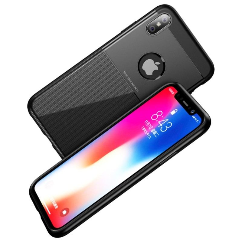 Etui iPhone XS Max Brązowy Czarny Antypoślizgowa Hybryda Ipaky Etui Ochronne