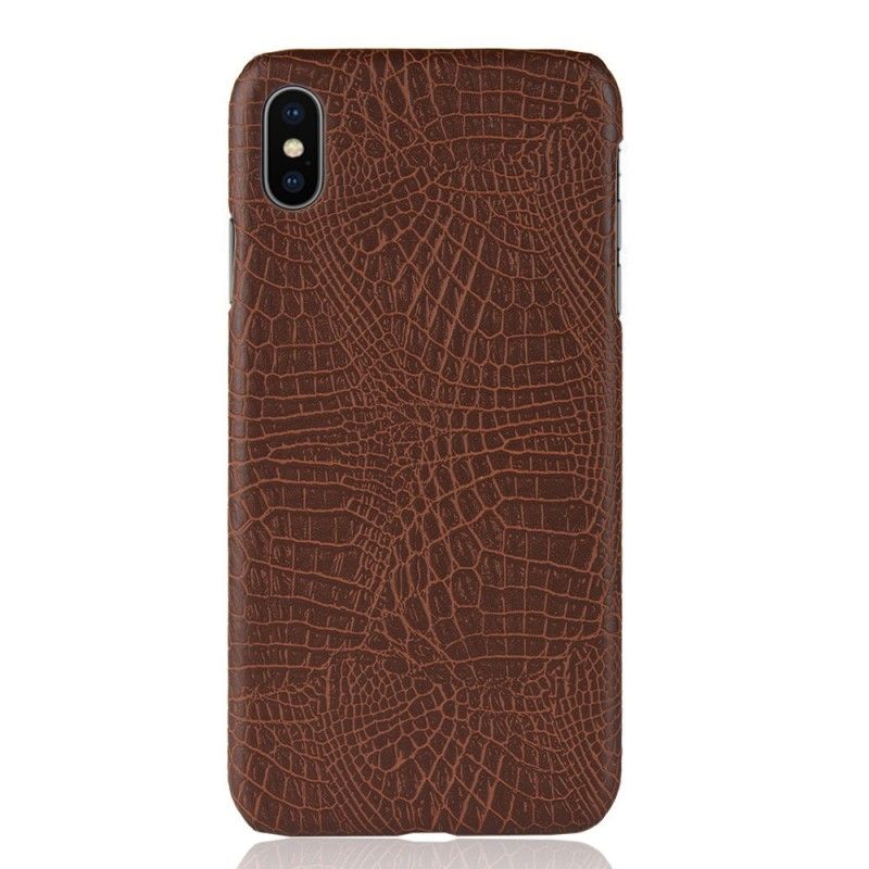 Etui iPhone XS Max Czarny Efekt Skóry Krokodyla Etui Ochronne