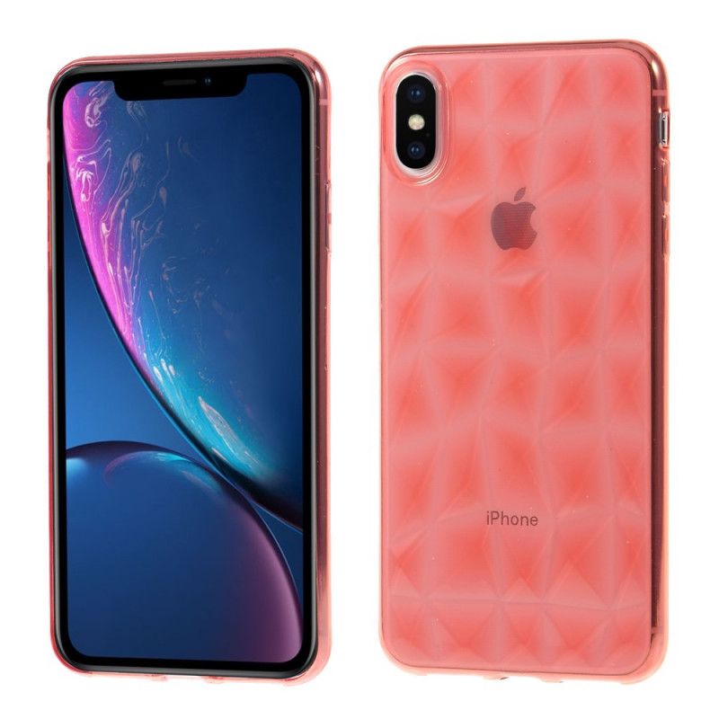 Etui iPhone XS Max Czarny Tekstura Diamentu