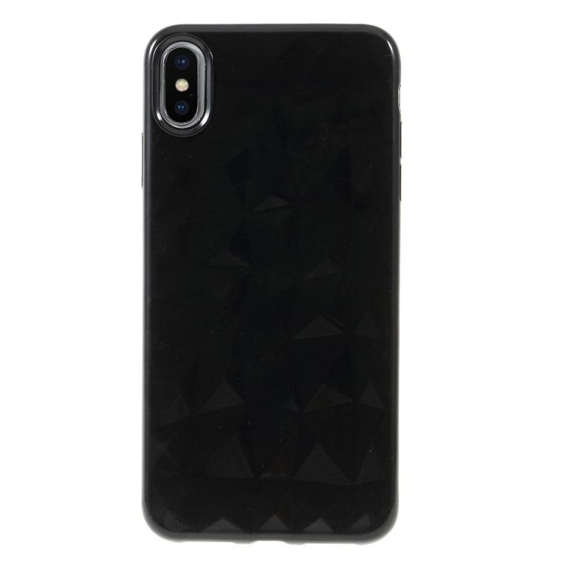 Etui iPhone XS Max Czarny Tekstura Diamentu