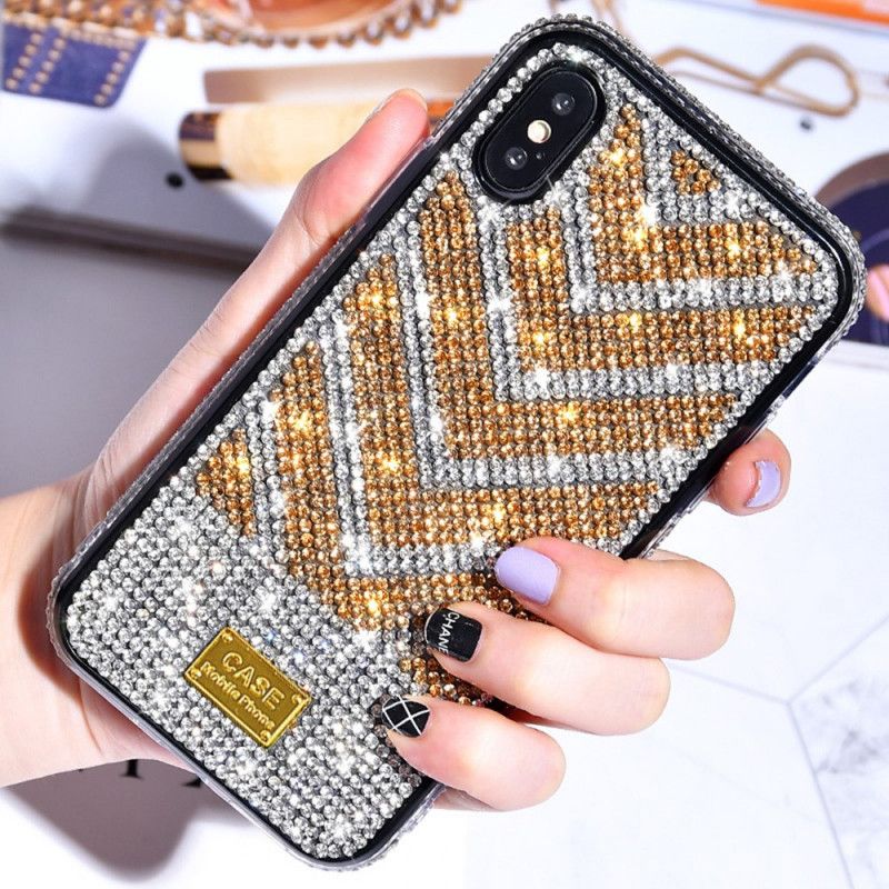 Etui iPhone XS Max Czerwony Czarny Diamenty