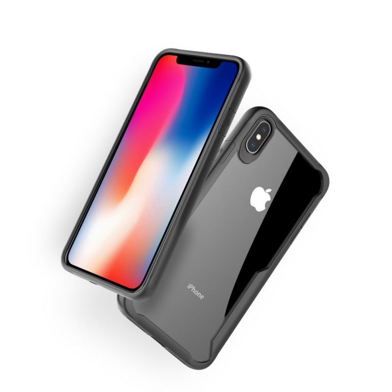 Etui iPhone XS Max Czerwony Czarny Hybryda Ze Ściętymi Krawędziami