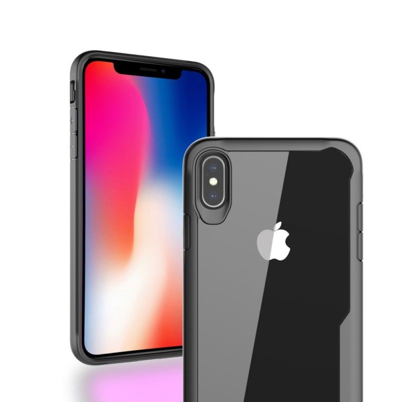 Etui iPhone XS Max Czerwony Czarny Hybryda Ze Ściętymi Krawędziami