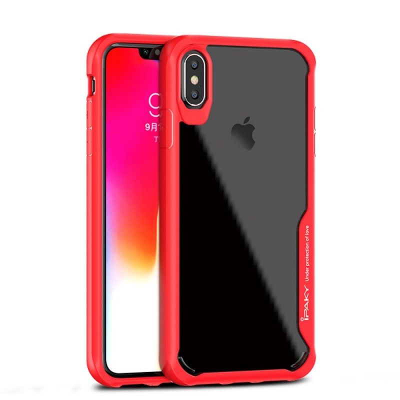 Etui iPhone XS Max Czerwony Czarny Ipaky Seria Hybrydowa