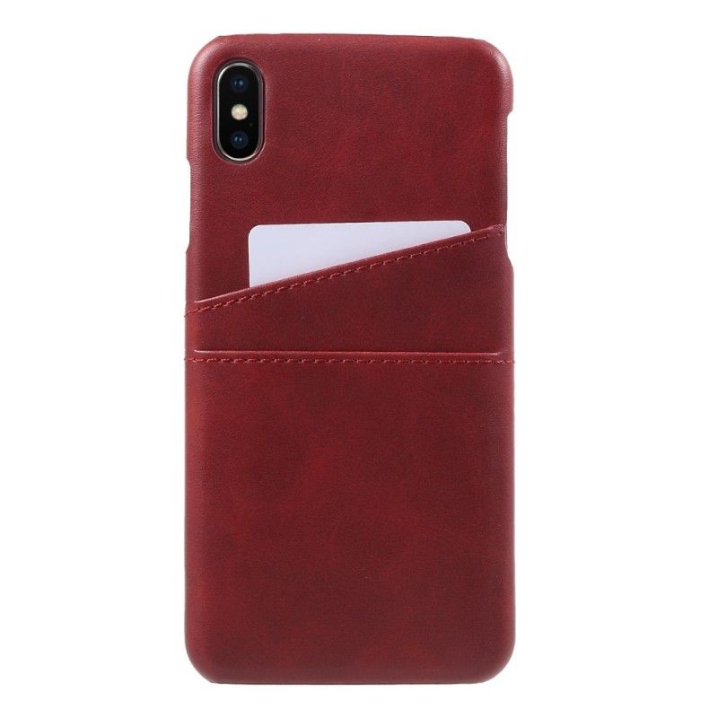 Etui iPhone XS Max Czerwony Czarny Posiadacz Karty Etui Ochronne