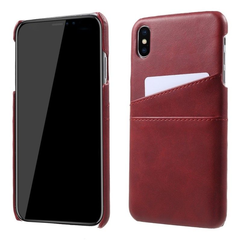 Etui iPhone XS Max Czerwony Czarny Posiadacz Karty Etui Ochronne