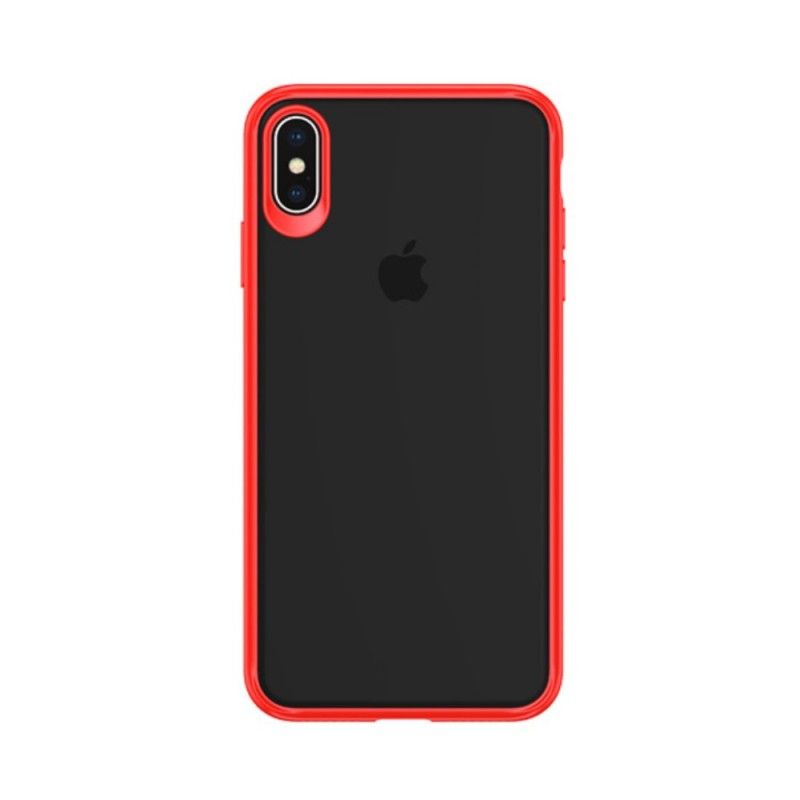 Etui iPhone XS Max Granatowy Czerwony Seria Usams Mant