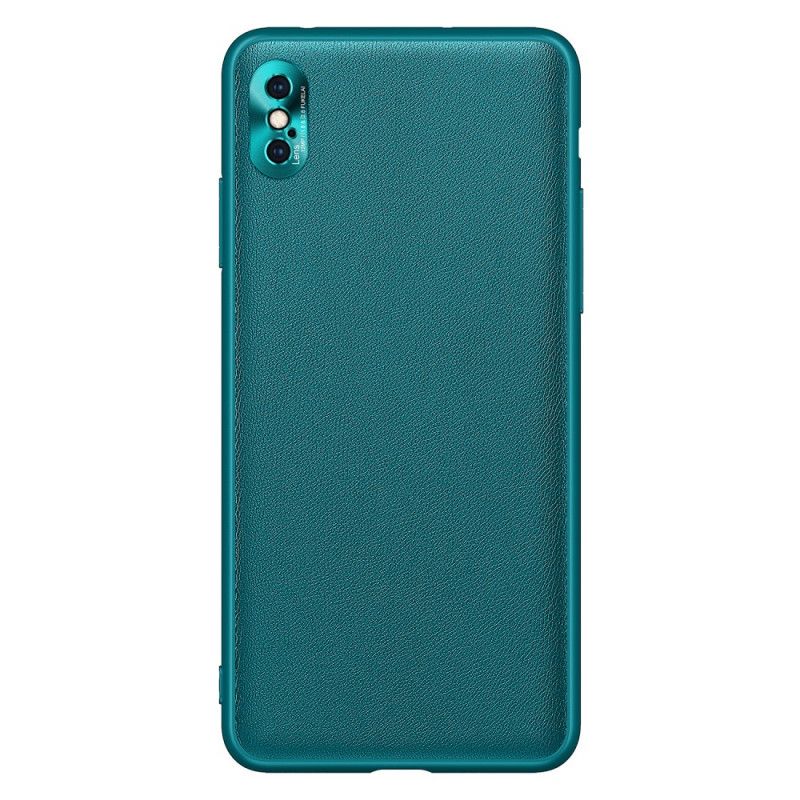 Etui iPhone XS Max Pomarańczowy Czarny Kolor Skóry W Stylu